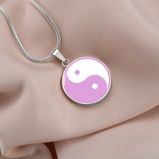 Yin Yang Circle Pendant - Purple