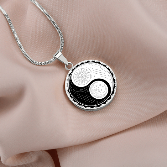 Yin Yang Circle Pendant - Sun and Moon