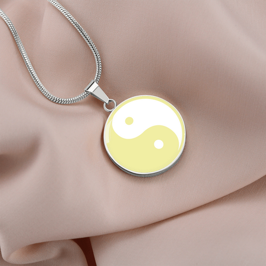 Yin Yang Circle Pendant - Yellow