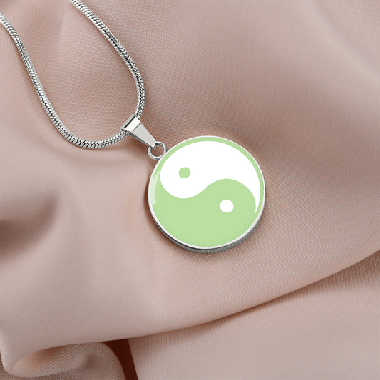 Yin Yang Circle Pendant - Green