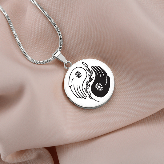 Yin Yang Circle Pendant - Two Hands