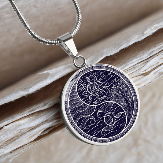 Yin Yang Circle Pendant - Sun and Moon