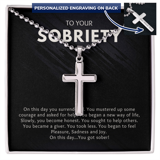 Sobriety Gift - Cross Necklace