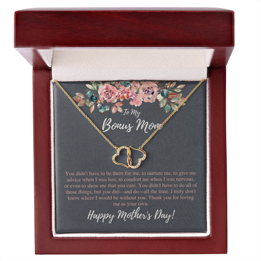 Bonus Mom Necklace Gift - Diamond Heart Necklace