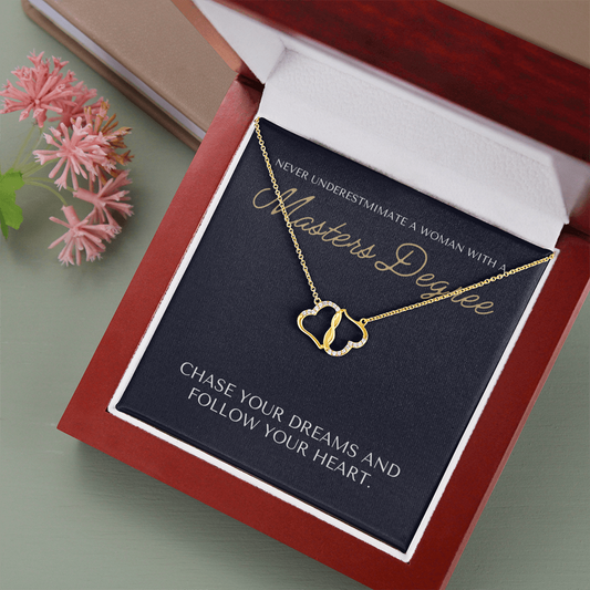 Masters Degree Graduation Gift - Diamond Heart Necklace