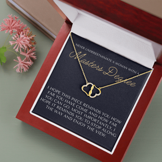 Masters Degree Graduation Gift - Diamond Heart Necklace