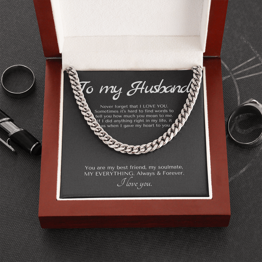 To my Husband Cuban Chain Necklace