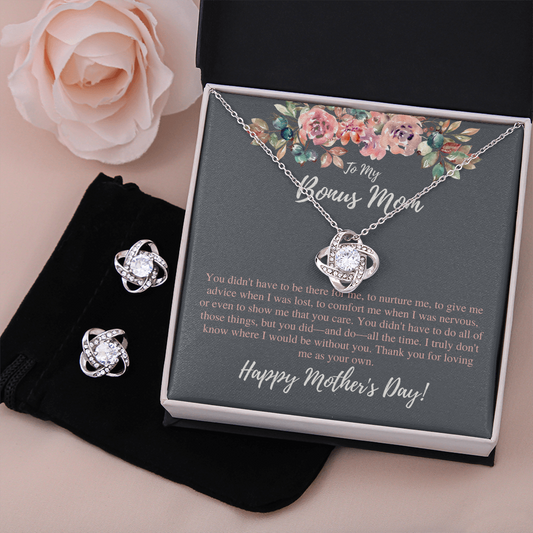 To my Bonus Mom Gift for Mother's Day - Necklace & Earring Set