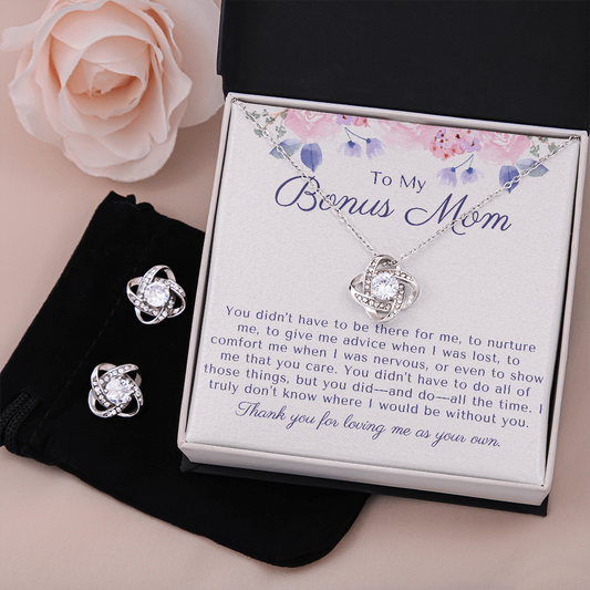 To my Bonus Mom Necklace and Earring Set