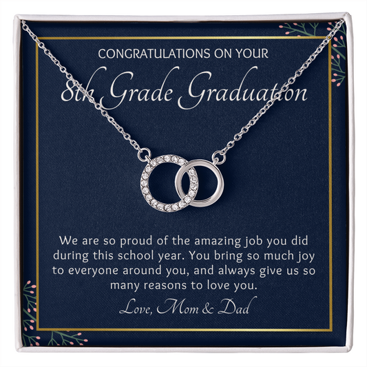 8th Grade Graduation Interlocking Circle Necklace