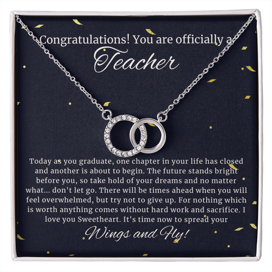 Teacher Graduation Interlocking Circle Necklace