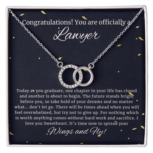 Lawyer Graduation Interlocking Circle Necklace