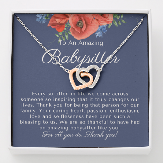 Babysitter Thank you Gift - Interlocking Hearts Necklace